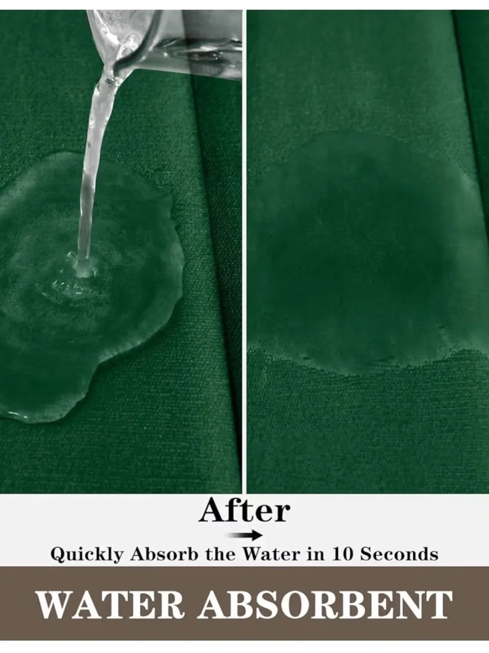 Bysure Dark Green Memory Foam Bathroom Rug Set 3 Piece, Non Slip Extra Soft